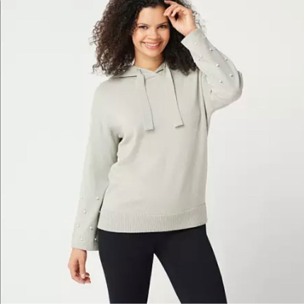 Attitudes by Renee Pearl Embellished Hoodie